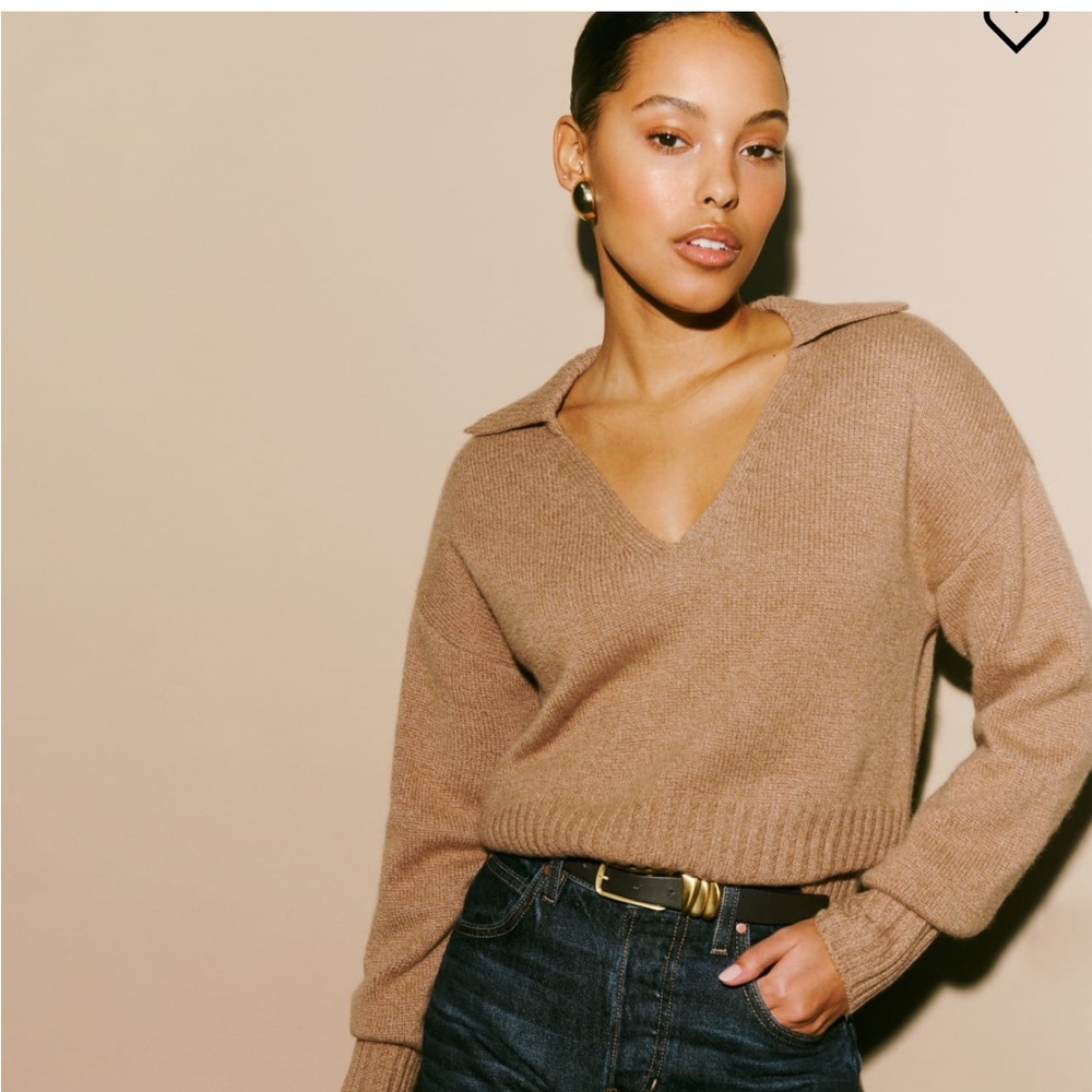 Reformation Beckie cashmere collared sweater